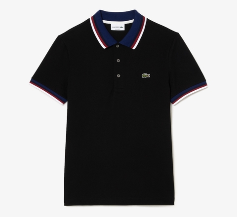 Áo Polo Lacoste Nam Check Cổ Dáng Regular PH3461-00-031 Màu Đen